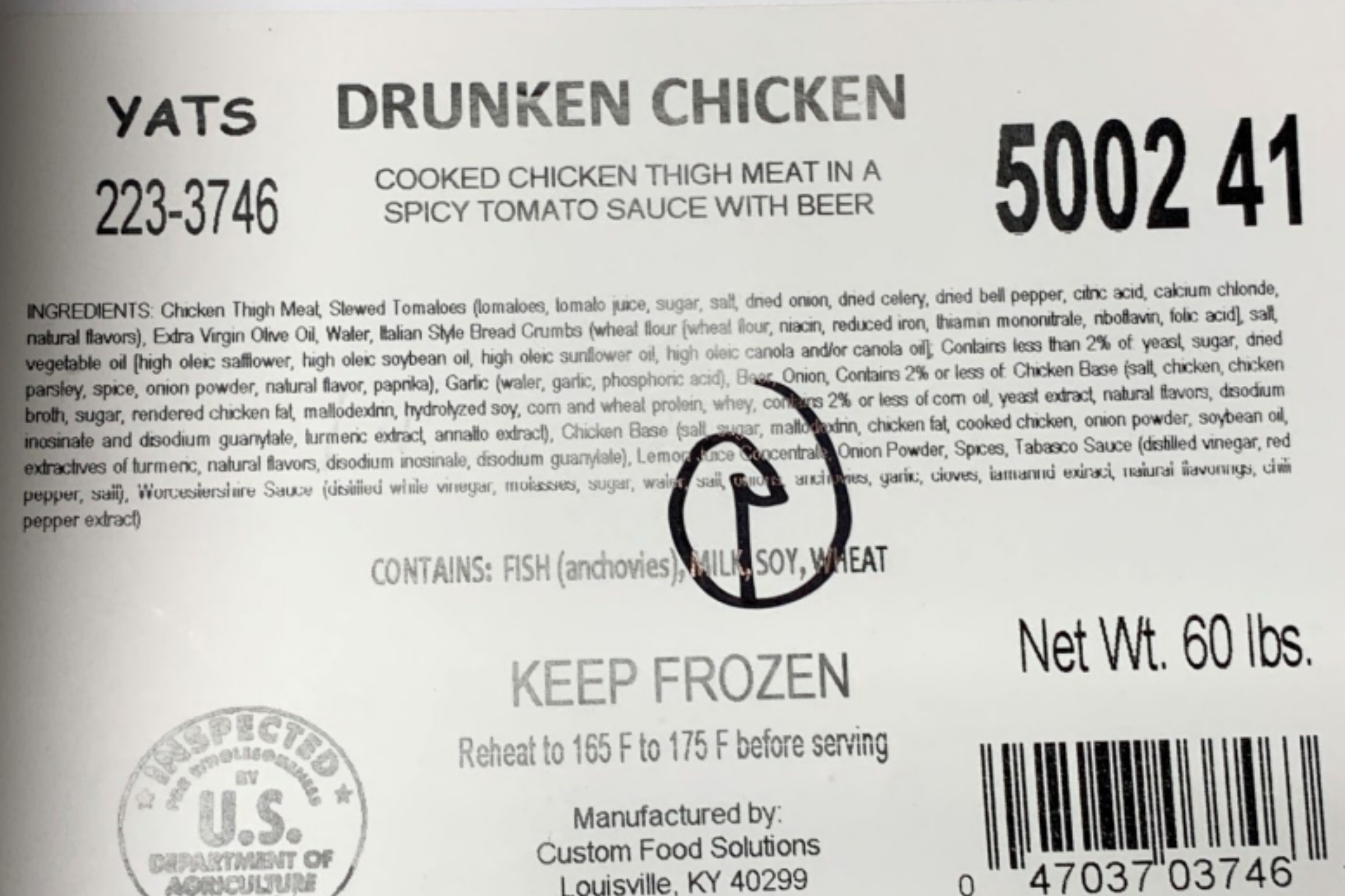 Chicken Recall Sparks Allergic Reaction Warning