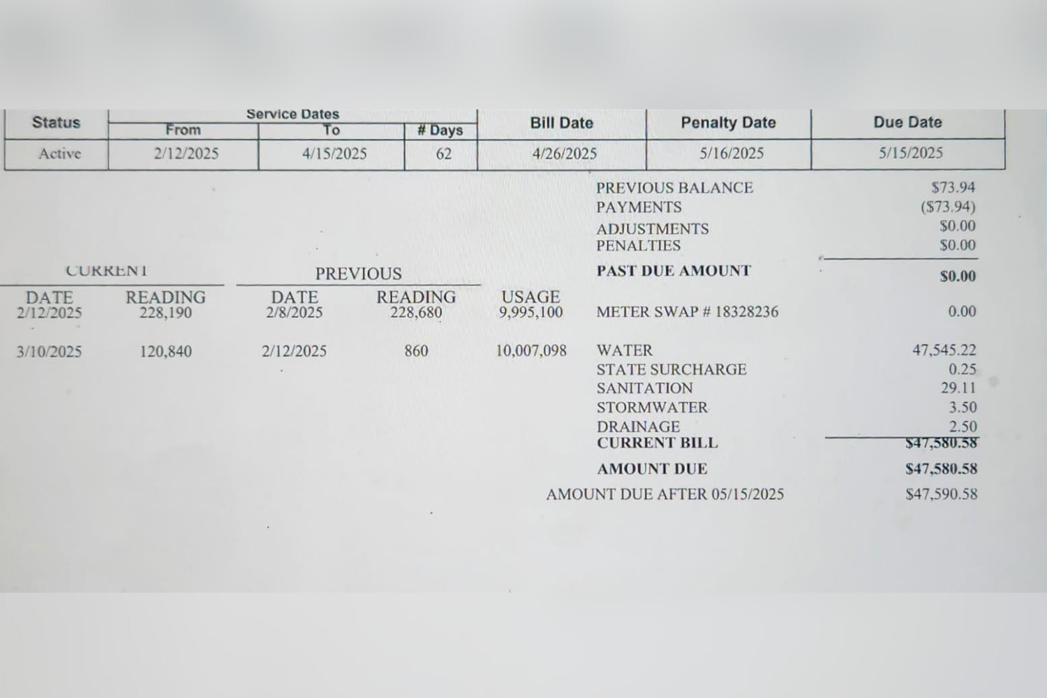 Millennial Man Opens Water Bill, Discovers He Owes $47,590